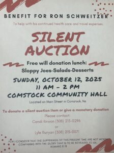 Lunch and Auction to Benefit Ron Schweitzer of Comstock Sunday