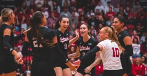Husker Volleyball Sweeps Indiana to Win Outright Big Ten Title