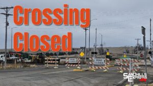 Track Construction Blocks Intersection of Hwy 2, Hwy 70 on East Side of Broken Bow