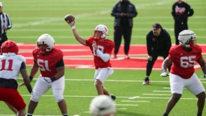 Huskers Cap Solid Spring with Red-White Game