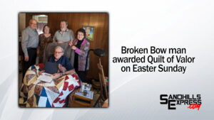 Broken Bow's Norland Carr awarded Quilt of Valor on Easter Sunday