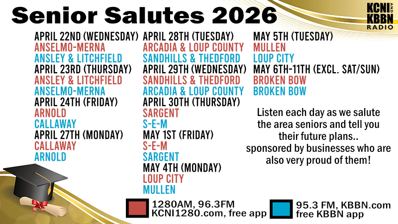 Senior salutes (Run through May 7th)