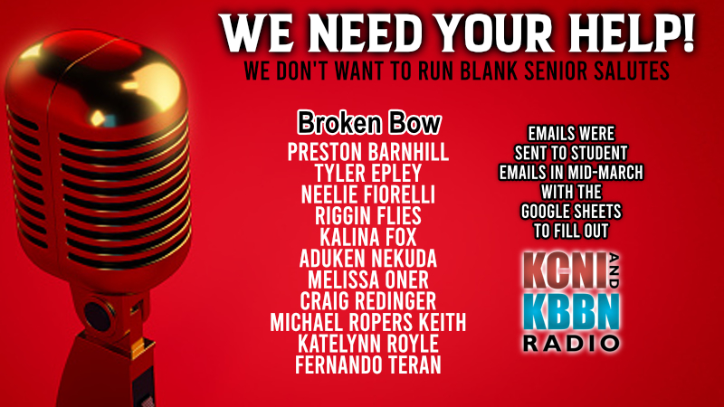 Needed senior salutes (ends April 16)