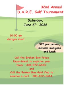 23rd Annual D.A.R.E. Golf Tournament on June 6