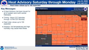 Much of Nebraska in Heat Advisory this Weekend