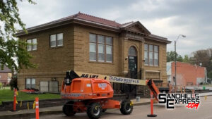 Arcadia Township Library undergoing tuckpointing project supported by Carnegie gift