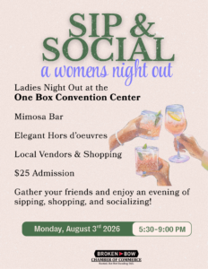 Broken Bow Chamber Will Host Sip & Social on Monday