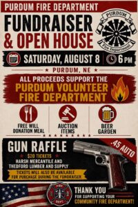 Purdum Fire Department Fundraiser and Open House Will be Held on August 8