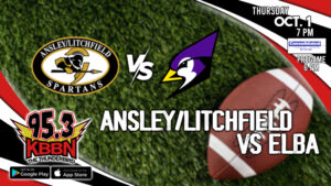 Local Sports Calendar 10/1 - High School Volleyball Sandhills Valley Tri on KCNI/Video - High School Football Ansley/Litchfield vs Elba on KBBN