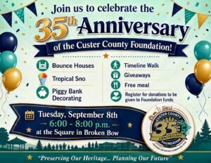Everyone invited to Custer County Foundation anniversary celebration Tuesday night
