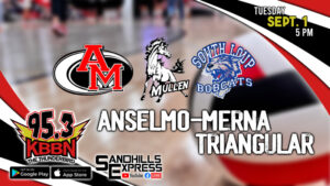 Local Sports Calendar 9/1 - Anselmo-Merna VB Triangular on KBBN / Video