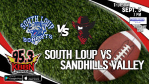 Local Sports Calendar 9/3 - South Loup vs Sandhills Valley FB on KBBN / Ansley/Litchfield VB Tri on KCNI/Video