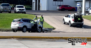 Semi vs vehicle accident sends one to the hospital